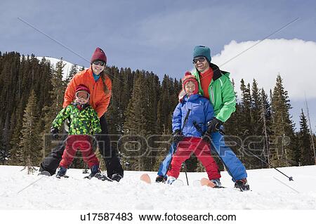USA, Colorado, Telluride, Family skiing together View Large Photo Image Stock Image - USA, Colorado, Telluride, Family skiing together. Fotosearch
