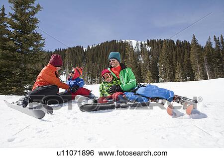 USA, Colorado, Telluride, Family skiing together View Large Photo Image Stock Photograph - USA, Colorado, Telluride, Family skiing together. Fotosearch