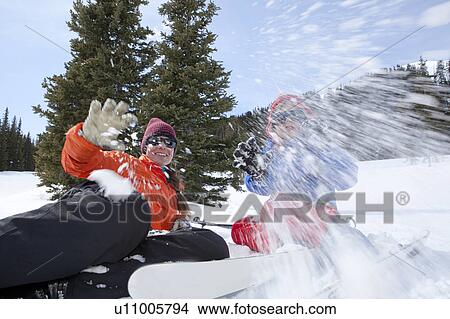USA, Colorado, Telluride, Mother with son (8-9) skiing together View Large Photo Image Picture - USA, Colorado, Telluride, Mother with son (8-9) skiing together. Fotosearch