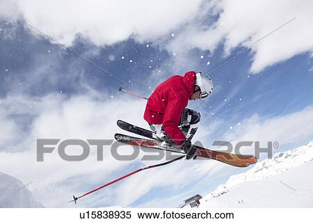 USA, Colorado, Telluride, Skier on fresh powder snow View Large Photo Image Stock Photography - USA, Colorado, Telluride, Skier on fresh powder snow. Fotosearch