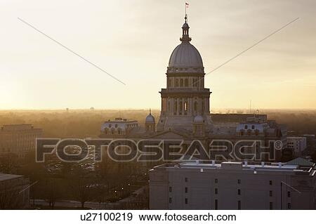 Stock Photo - USA, Illinois, Springfield, View of State Capitol of Illinois. Fotosearch