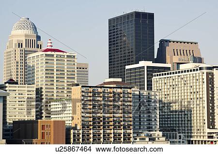 Picture - USA, Kentucky, Louisville, Morning skyline. Fotosearch