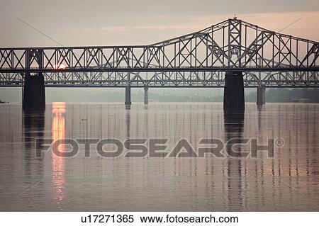 USA, Kentucky, Louisville, Sunrise by Ohio River View Large Photo Image Stock Photography - USA, Kentucky, Louisville, Sunrise by Ohio River. Fotosearch