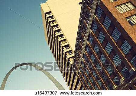 Stock Photo - USA, Missouri, St. Louis, Low angle view of skyscraper. Fotosearch
