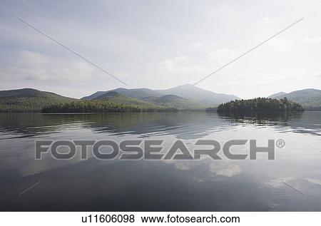 USA, New York State, Adirondack Mountains, Lake Placid View Large Photo Image Stock Photo - USA, New York State, Adirondack Mountains, Lake Placid. Fotosearch