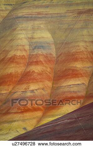 USA, Oregon, Mitchell, Painted Hills, Close-up of geological patter View Large Photo Image Stock Photo - USA, Oregon, Mitchell, Painted Hills, Close-up of geological patter. Fotosearch