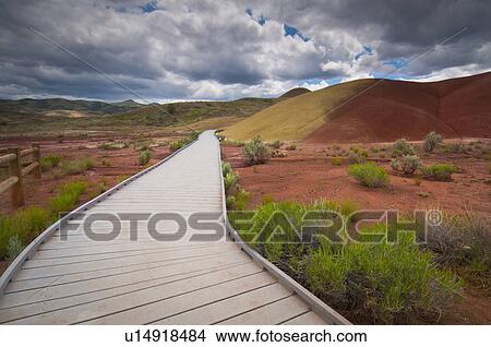 USA, Oregon, Mitchell, Pathway among Painted Hills View Large Photo Image Picture - USA, Oregon, Mitchell, Pathway among Painted Hills. Fotosearch