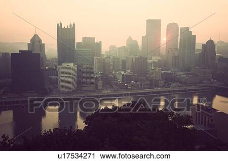 USA, Pennsylvania, Pittsburgh at sunrise View Large Photo Image Stock Image - USA, Pennsylvania, Pittsburgh at sunrise. Fotosearch
