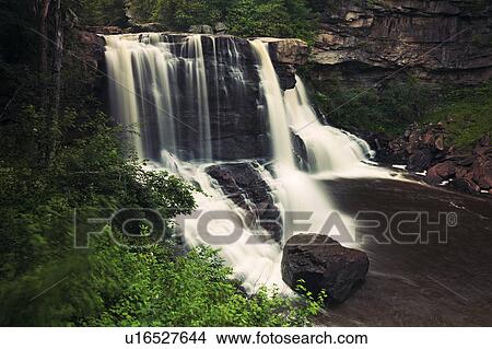 Picture - USA, West Virginia, Blackwater Falls State Park, Scenic view of Blackwater Falls. Fotosearch