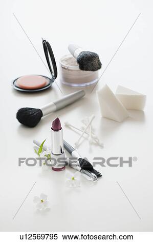 Various cosmetics on white background View Large Photo Image Stock Photography - Various cosmetics on white background. Fotosearch