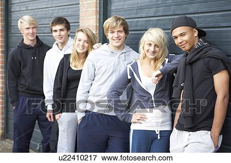 Group Of Teenagers Hanging Out Together Outside View Large Photo Image Stock Photo - Group Of Teenagers Hanging Out Together Outside. Fotosearch