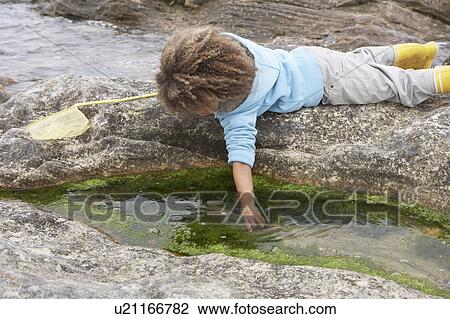 Happy boy with fishing net View Large Photo Image Stock Image - Happy boy with fishing net. Fotosearch