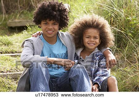 Stock Image - Portrait of boys. Fotosearch