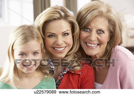 Stock Photo - Portrait Of Grandmother, Mother And Daughter. Fotosearch