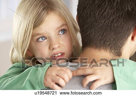 Portrait Of Happy Daughter Looking Over Fathers Shoulder View Large Photo Image Stock Image - Portrait Of Happy Daughter Looking Over Fathers Shoulder. Fotosearch