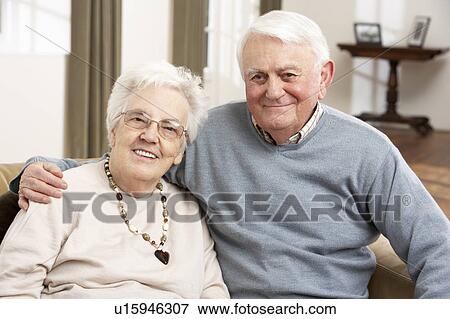 Portrait Of Happy Senior Couple At Home View Large Photo Image Stock Photo - Portrait Of Happy Senior Couple At Home. Fotosearch