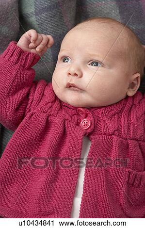 Stock Image - Portrait Of Newborn Baby Girl. Fotosearch