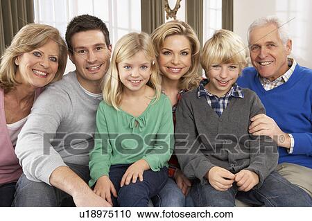 Portrait Of Three Generation Family At Home View Large Photo Image Stock Image - Portrait Of Three Generation Family At Home. Fotosearch