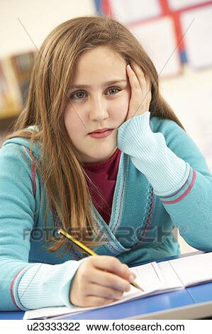 Schoolgirl Studying In Classroom View Large Photo Image Stock Image - Schoolgirl Studying In Classroom. Fotosearch