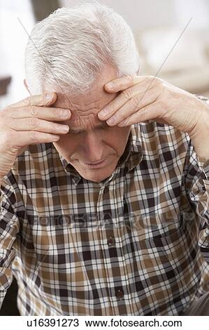 Senior Man Looking Stressed In Chair At Home View Large Photo Image Stock Image - Senior Man Looking Stressed In Chair At Home. Fotosearch