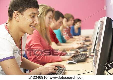 Teenage Students In IT Class Using Computers In Classroom View Large Photo Image Stock Image - Teenage Students In IT Class Using Computers In Classroom. Fotosearch
