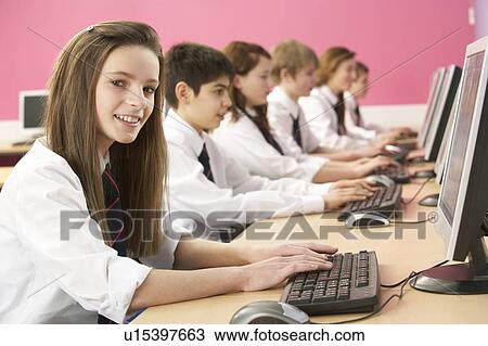 Teenage Students In IT Class Using Computers In Classroom View Large Photo Image Stock Image - Teenage Students In IT Class Using Computers In Classroom. Fotosearch