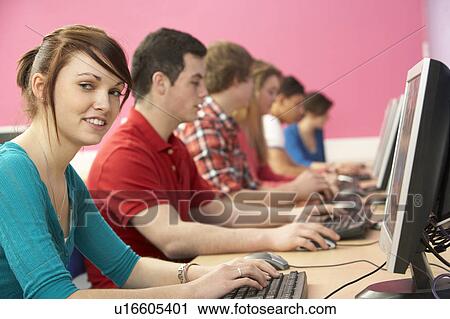 Teenage Students In IT Class Using Computers In Classroom View Large Photo Image Stock Image - Teenage Students In IT Class Using Computers In Classroom. Fotosearch
