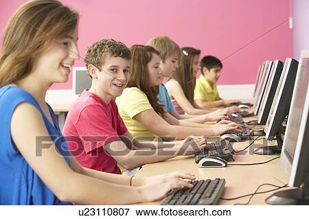 Teenage Students In IT Class Using Computers In Classroom View Large Photo Image Stock Photo - Teenage Students In IT Class Using Computers In Classroom. Fotosearch