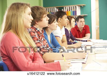 Teenage Students Studying In Classroom View Large Photo Image Stock Image - Teenage Students Studying In Classroom. Fotosearch