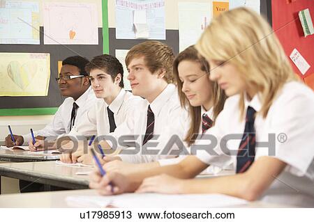 Teenage Students Studying In Classroom View Large Photo Image Stock Image - Teenage Students Studying In Classroom. Fotosearch