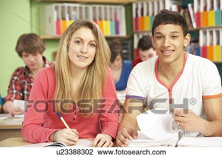 Teenage Students Studying In Classroom View Large Photo Image Stock Image - Teenage Students Studying In Classroom. Fotosearch
