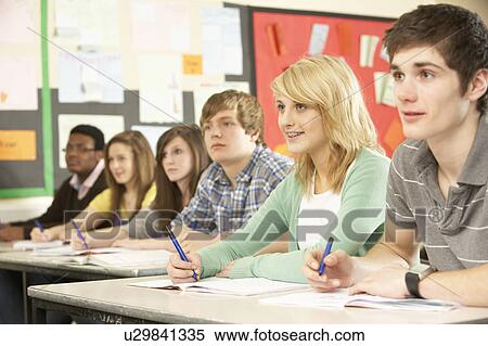 Teenage Students Studying In Classroom View Large Photo Image Stock Photography - Teenage Students Studying In Classroom. Fotosearch