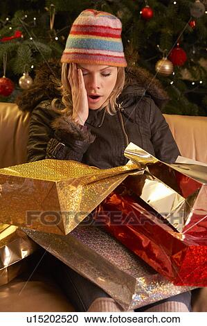 Tired Woman Returning After Christmas Shopping Trip View Large Photo Image Stock Image - Tired Woman Returning After Christmas Shopping Trip. Fotosearch