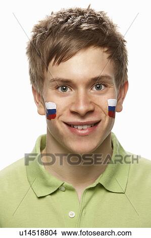 Young Male Sports Fan With Slovakian Flag Painted On Face View Large Photo Image Picture - Young Male Sports Fan With Slovakian Flag Painted On Face. Fotosearch