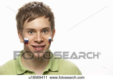 Young Male Sports Fan With Slovakian Flag Painted On Face View Large Photo Image Stock Image - Young Male Sports Fan With Slovakian Flag Painted On Face. Fotosearch