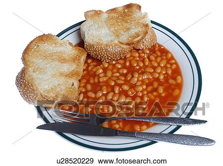 Stock Photo - Bake Beans and toast. Fotosearch