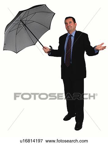 Businessman with an umbrella View Large Photo Image Stock Photo - Businessman with an umbrella. Fotosearch