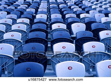 Chairs in a stadium View Large Photo Image Stock Photo - Chairs in a stadium. Fotosearch