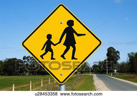 Children crossing sign View Large Photo Image Stock Photo - Children crossing sign. Fotosearch