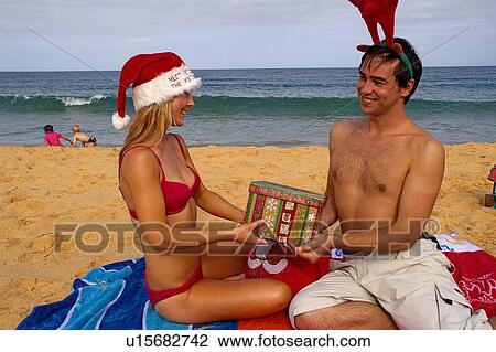 Christmas day at the beach View Large Photo Image Stock Image - Christmas day at the beach. Fotosearch