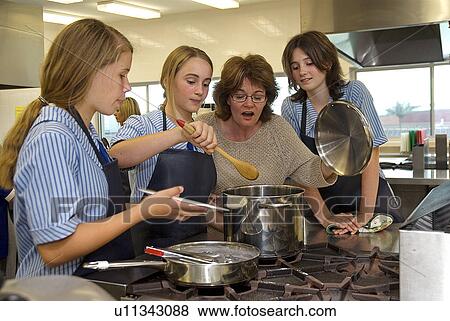 Cooking class View Large Photo Image Stock Photo - Cooking class. Fotosearch