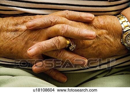 Picture - Elderly hands. Fotosearch