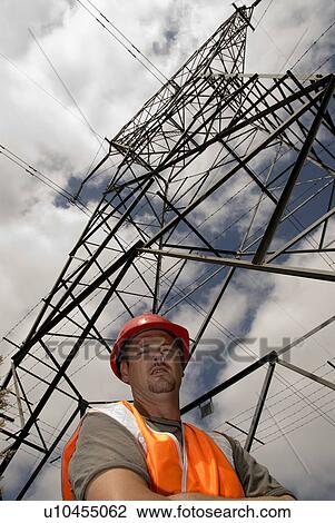 Stock Image - Electrical worker. Fotosearch
