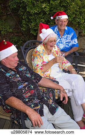 Picture - Family on Christmas Day. Fotosearch