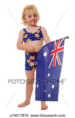 Girl with Australian Flag View Large Photo Image Stock Photo - Girl with Australian Flag. Fotosearch