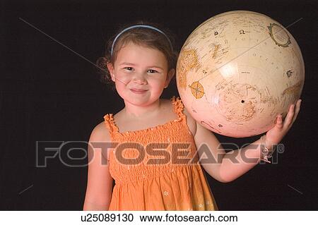 Girl with the world on her shoulder View Large Photo Image Stock Image - Girl with the world on her shoulder. Fotosearch