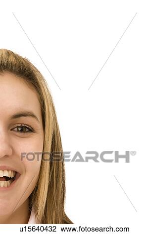 Half of young womans face View Large Photo Image Stock Image - Half of young womans face. Fotosearch
