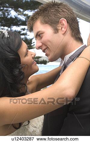 Happy wedding couple View Large Photo Image Stock Photo - Happy wedding couple. Fotosearch
