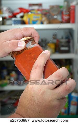 Stock Photo - Jar of tomato sauce. Fotosearch