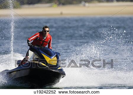 Stock Image - Jet Ski racer. Fotosearch